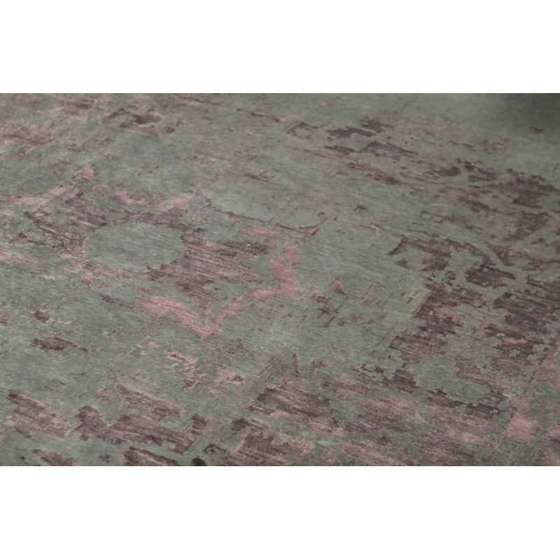 Wool Oriental Area Rug in Teal/Plum