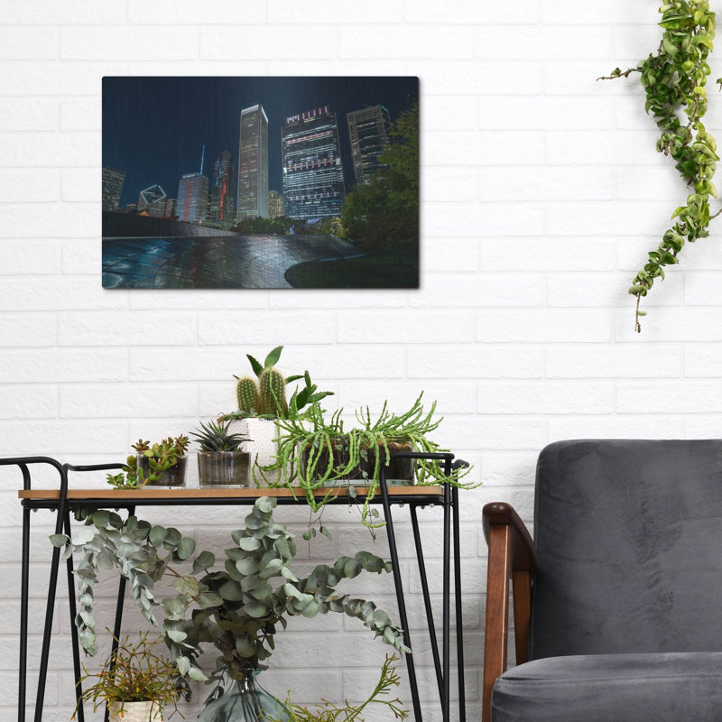 Art mural en métal luxueux «Chicago Millennium Bridge» par Epic Portfolio, 16 po x 12 po, H 12 po x l 16 po