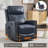 Genuine Leather Heat Massage Manual Recliner Chair With Rocker And Swivel For Living Room-1016607909