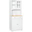 Buffet de cuisine autoportant de 67 po avec huche, garde-manger avec support à micro-ondes, tablette réglable, 2 tiroirs, armoire