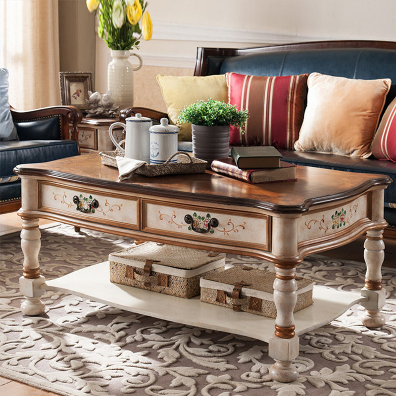 European Style Solid Wood Coffee Table Coffee Table