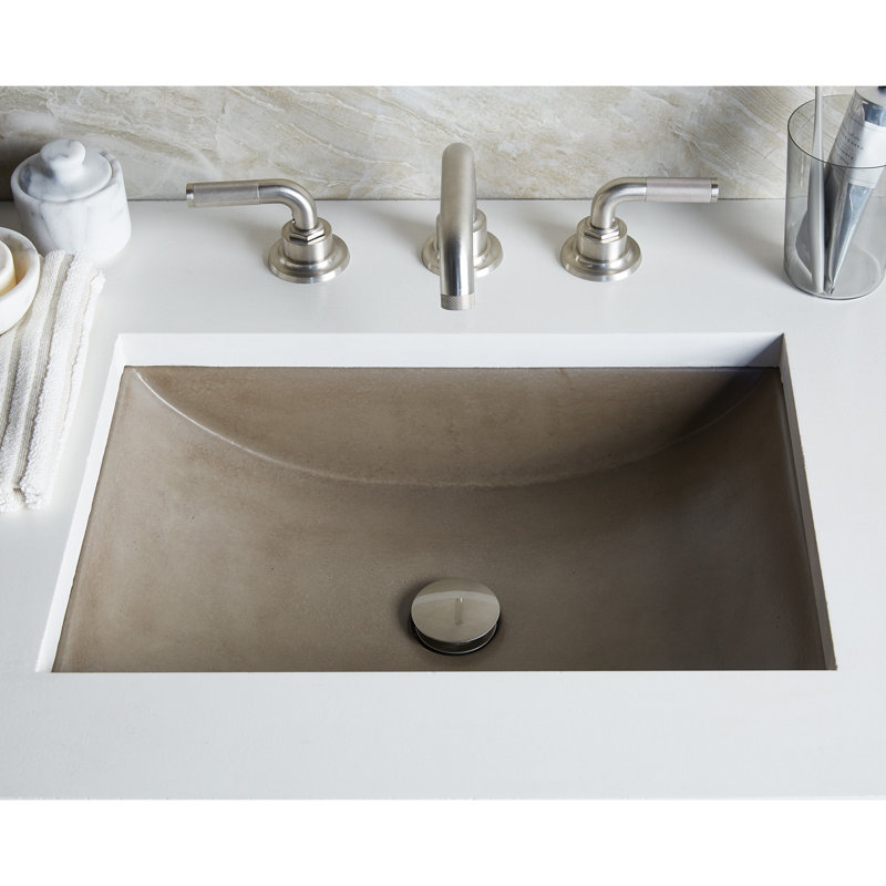 NativeStone Handmade Rectangular Undermount Bathroom Sink, Earth