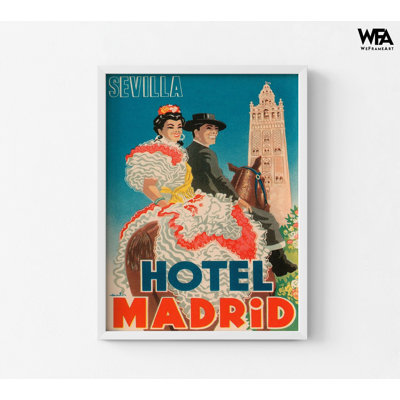 Reproduction d'affiche traditionnelle de voyage en Espagne, décoration de salon de style européen classique, affiche rétro de robe de flamenco, chambre d'hôtel en Espagne