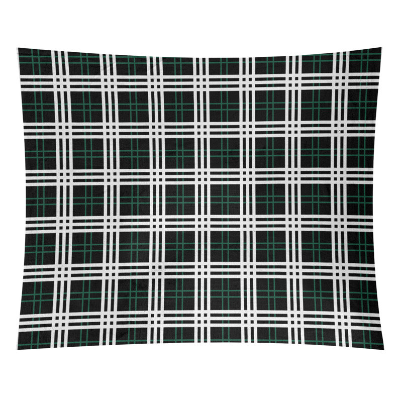 Tapisserie en microfibre New York Fly, Noir / Vert / Blanc, H 68 po x l 80 po