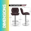 Begajeta Two Adjustable Height Bar Stools, Swivel Stool, Vegan Leather, Kitchen Dining Chair-793640327