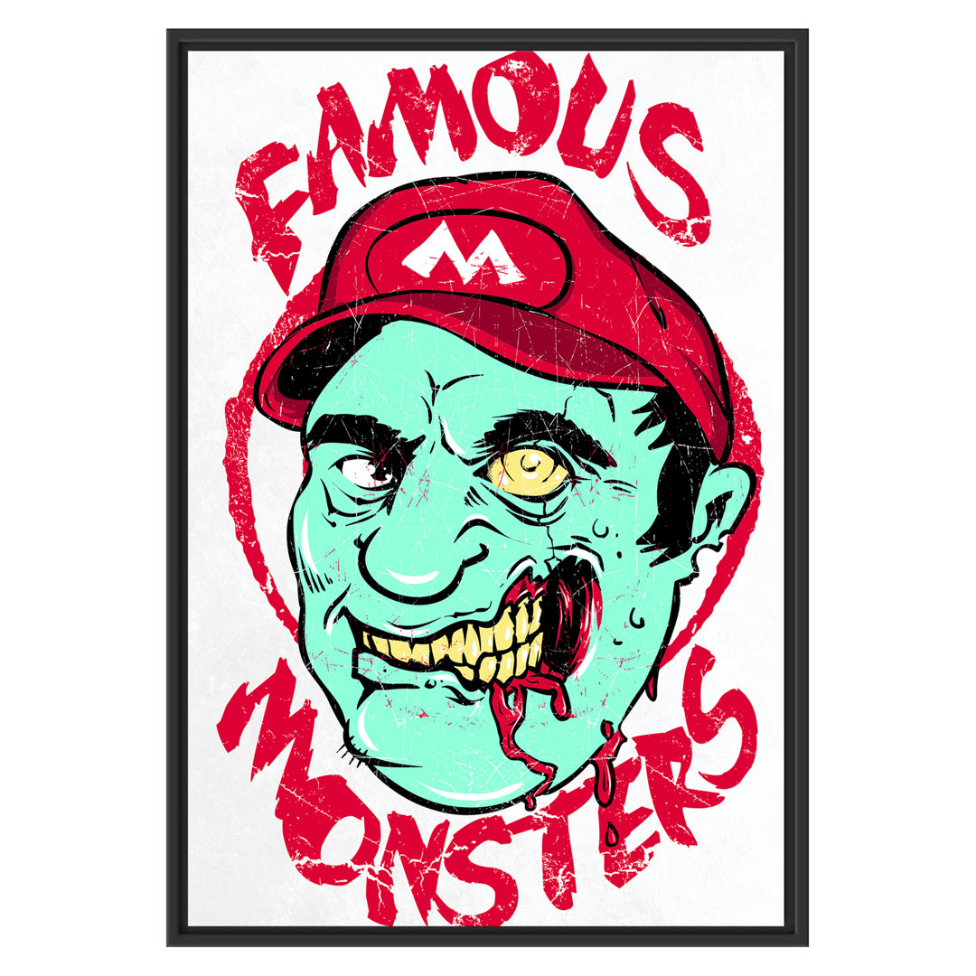 Gerahmtes Wandbild Famous monsters light