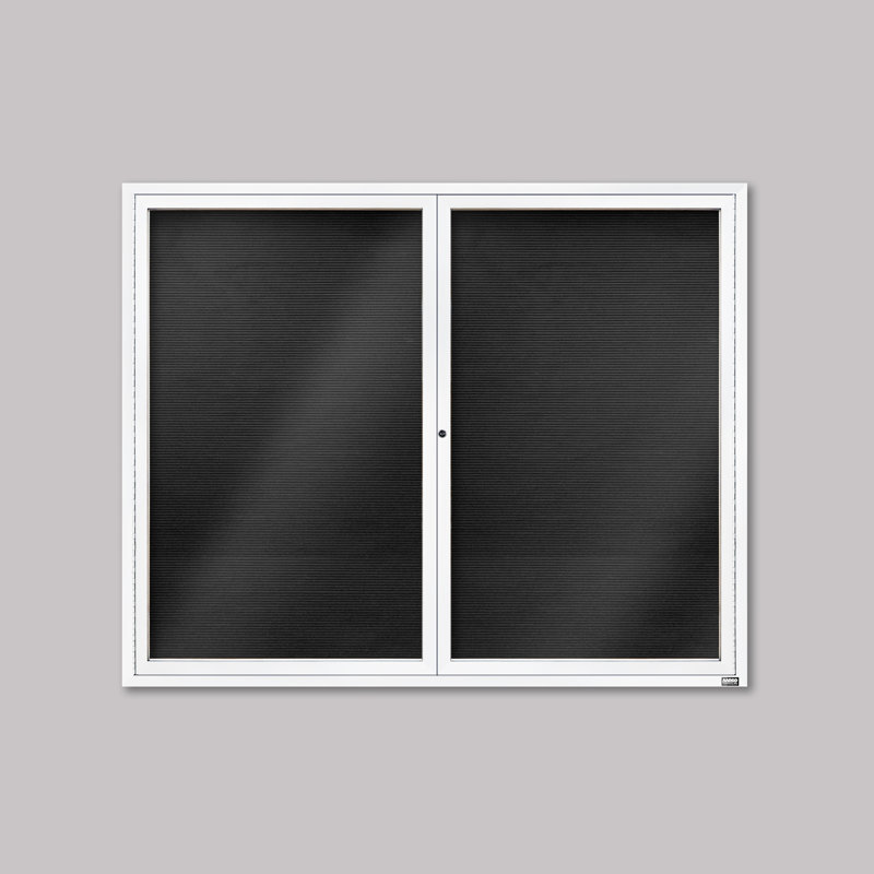 Tableau d'affichage mural fermé pour armoire d'annuaire, Blanc thermolaqué, Deux, H 48 po x l 60 po