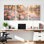 Ensemble de 3 tableaux sur toile représentant un paysage de pivoines, idéal pour décorer le salon, la chambre ou la maison.