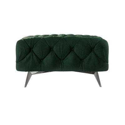 Chesterfield Footstool Bixby with Silver Metal Legs