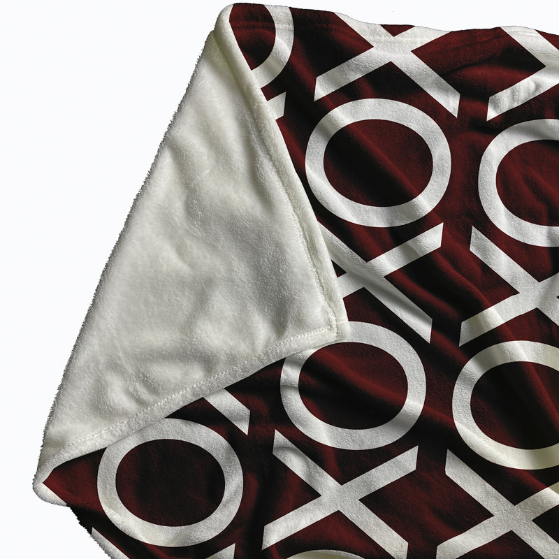  Couverture polaire Hugs And Kisses, 50 po x 60 po, Bourgogne