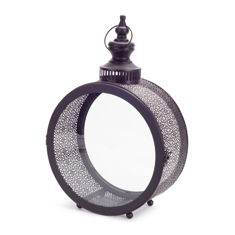 Tabletop Lantern, 22" H x 6" W x 16" D, Black