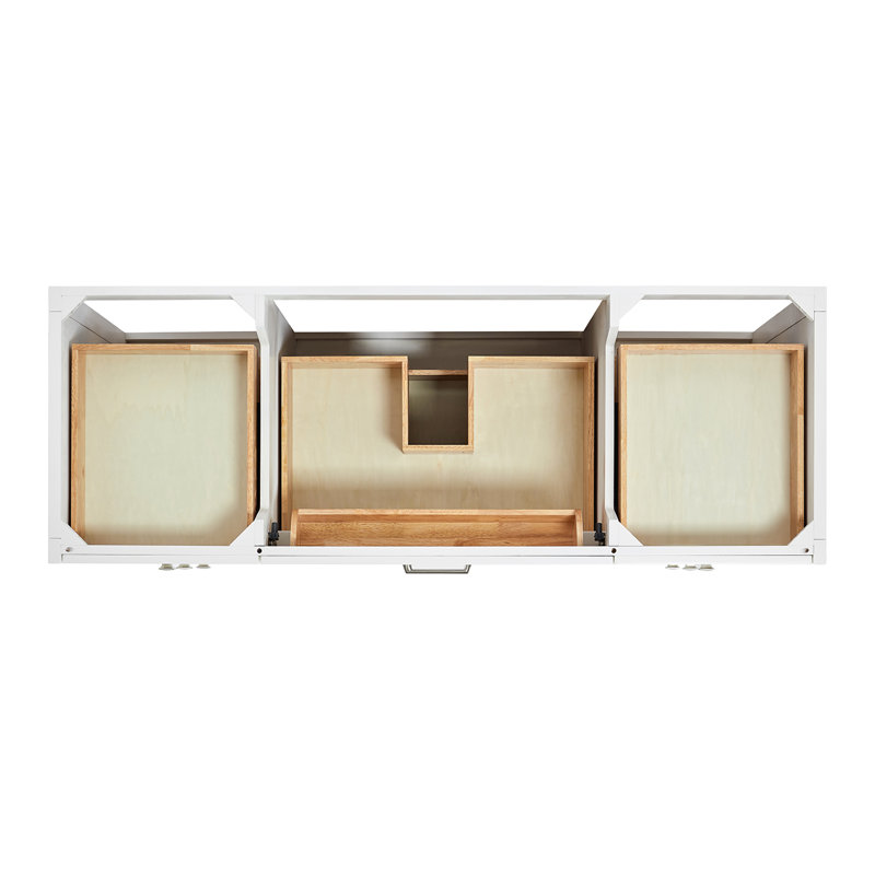 ARIEL Monroe 61 Single Sink Bathroom Vanity with Pure Quartz Top, White