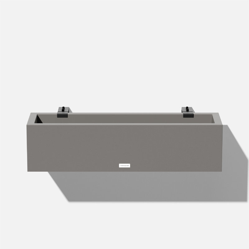 Gray Recycled Plastic Railing Window Box Planter