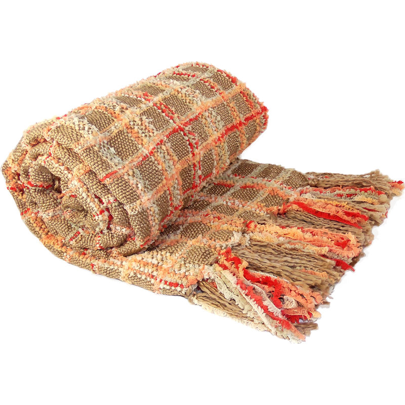 Jeté tricoté en chenille multicolore, Bleu pâle, 50 po x 60 po