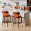 Tabouret de comptoir moderne à dossier courbé et rembourré-133445011-133445012
