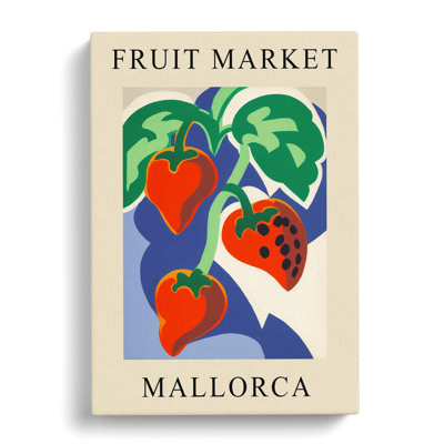 Mallorca Fruit Market Exhibition Strawberry - Wrapped Canvas