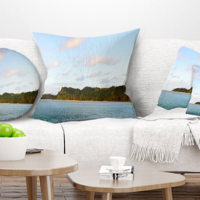 Aitutaki Lagoon Large Panorama - Sea & Shore Printed Pillow