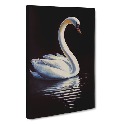 Swan In A Pond No.2 - Wrapped Canvas