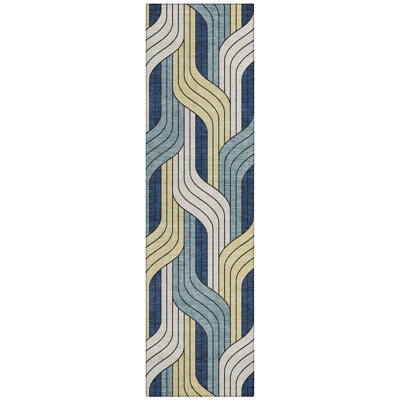 Machine Washable Indoor/Outdoor Lockway ACN2422 Mid-Century Modern Rug