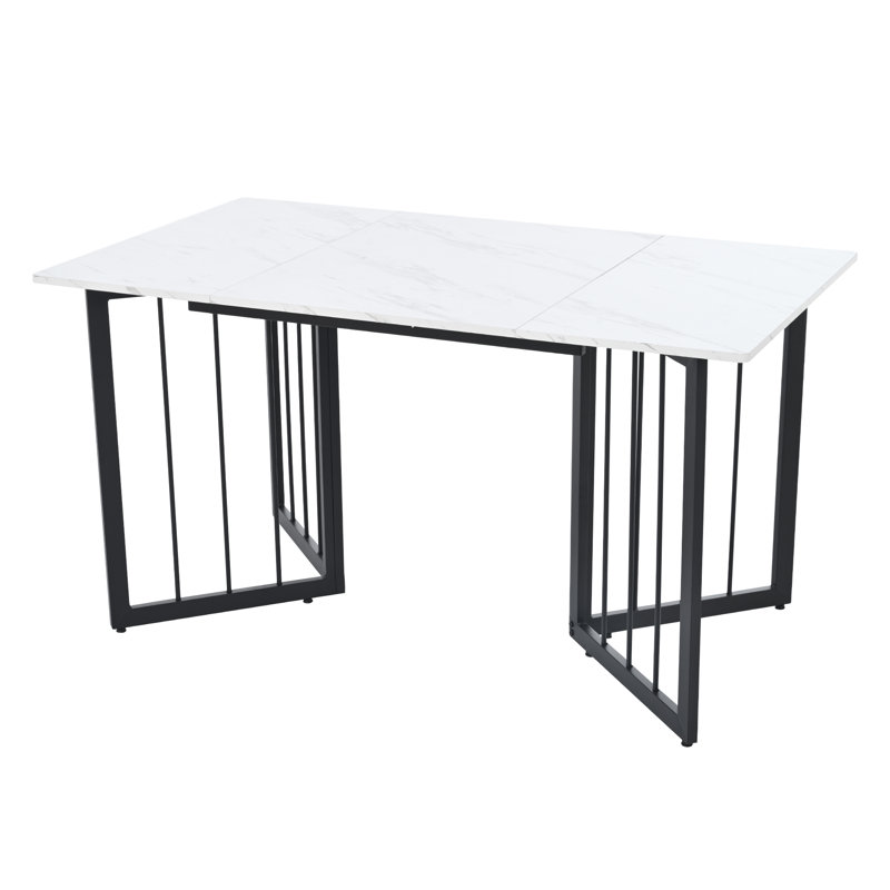 Glosco Metal Base Dining Table, Black