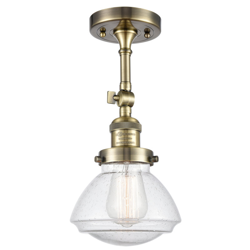 Plafonnier semi-encastré 1 lumière 6,75 po Chesterville, Ampoule non incluse, Grainé, Or satiné