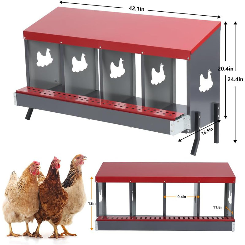 Boîte de nidification pour poulet 4 trous pour la ponte des œufs