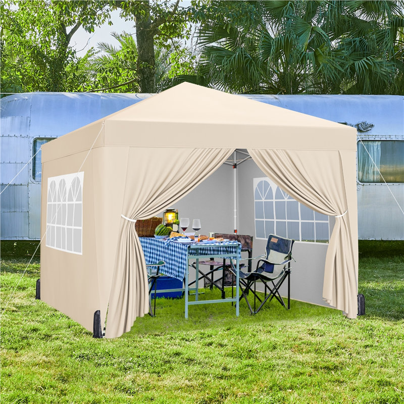 120'' W x 120'' D Iron Pop-Up Canopy, Beige