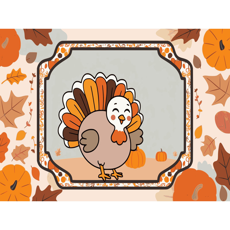 Tapis de Noël des fêtes One One Allium Way® Thanksgiving, Rectangulaire 7 pi x 10 pi