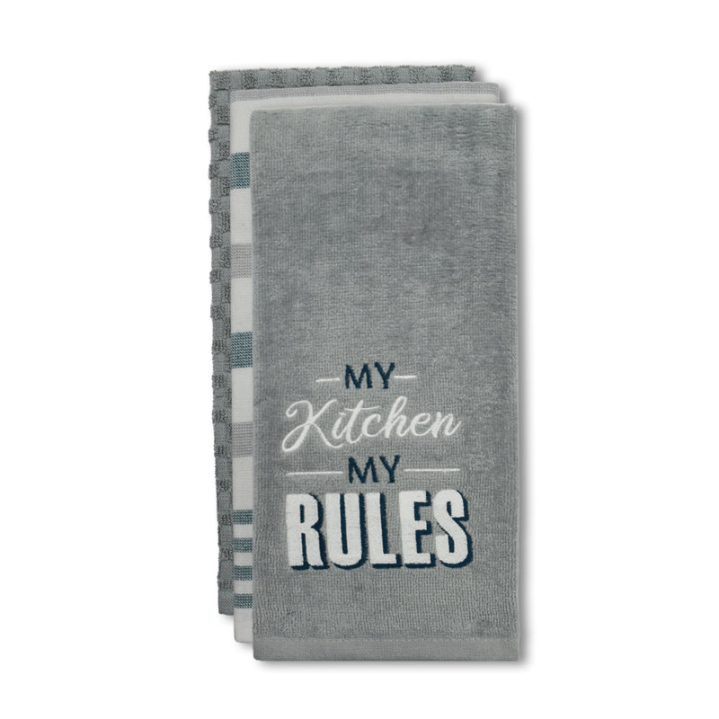Super Absorbent 3 pack Cotton Tea Towels - My Kitchen My Rules