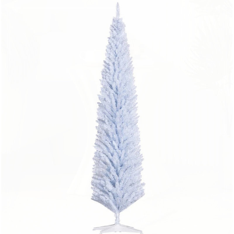 Arbre de Noël, arbre de Noël artificiel 8 pi avec branches réalistes et 618 pointes, base en plastique, Blanc, H 9,7 pi