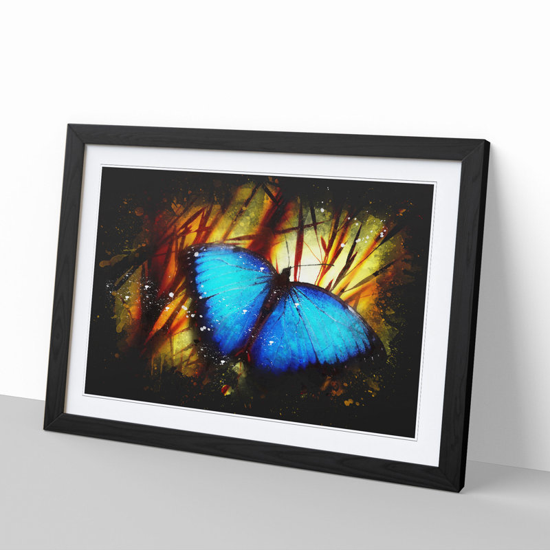 Butterfly Vol.7 - Picture Frame Painting, 65cm H x 90cm W x 2cm D, Black Framed