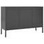 Table d'appoint Sideboard avec tablette réglable en acier et verre trempé-852577556