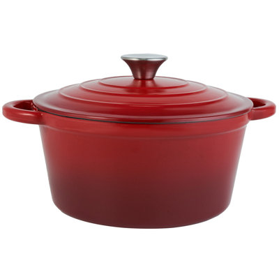 Faitout en fonte émaillée à deux poignées pour cuisson du pain, cuisson, batterie de cuisine antiadhésive (rouge) Miereirl