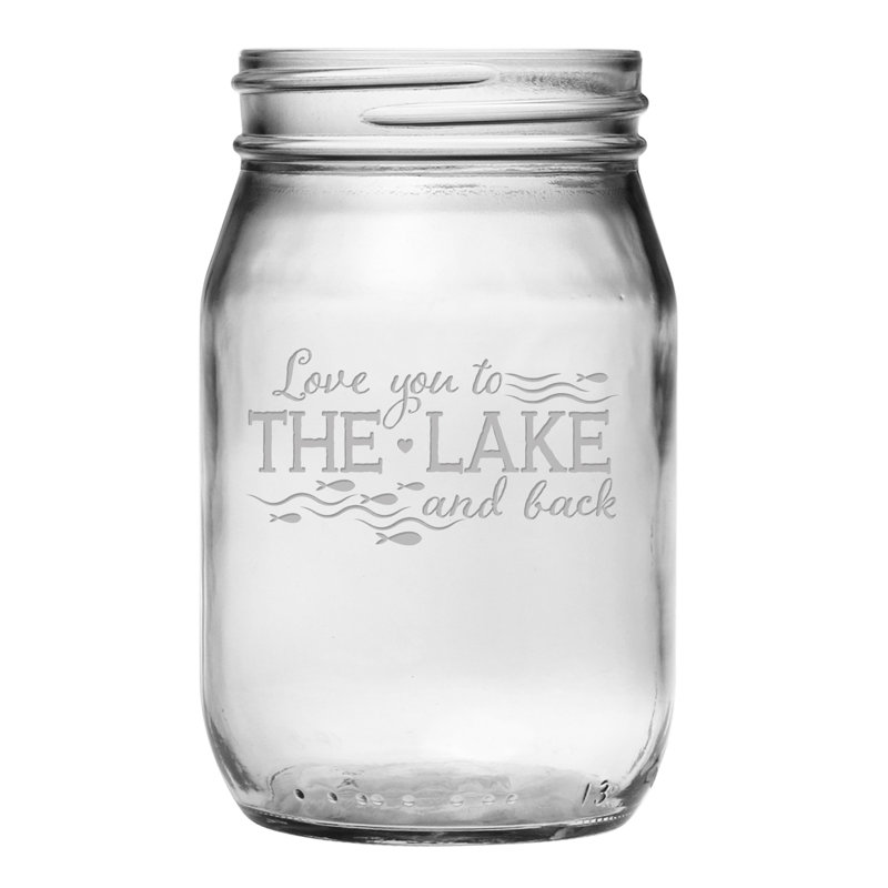 Pot de mason en verre 16 oz. Love You to the Lake