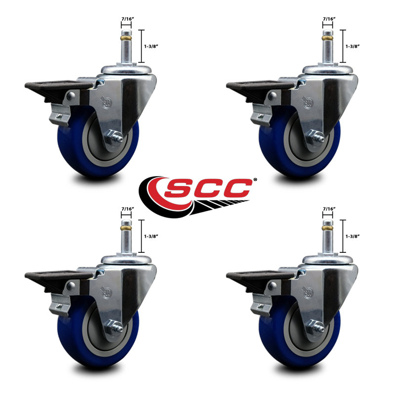 Grip Ring Stem Caster, Blue