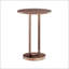 Table d'appoint ronde en bronze antique Tareel avec piédestal ovale unique, parfait pour un décor moderne et traditionnel.