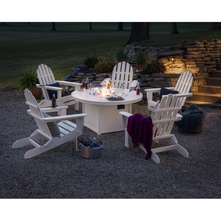 Vineyard Adirondack 6-Piece Chat Set with Fire Pit Table