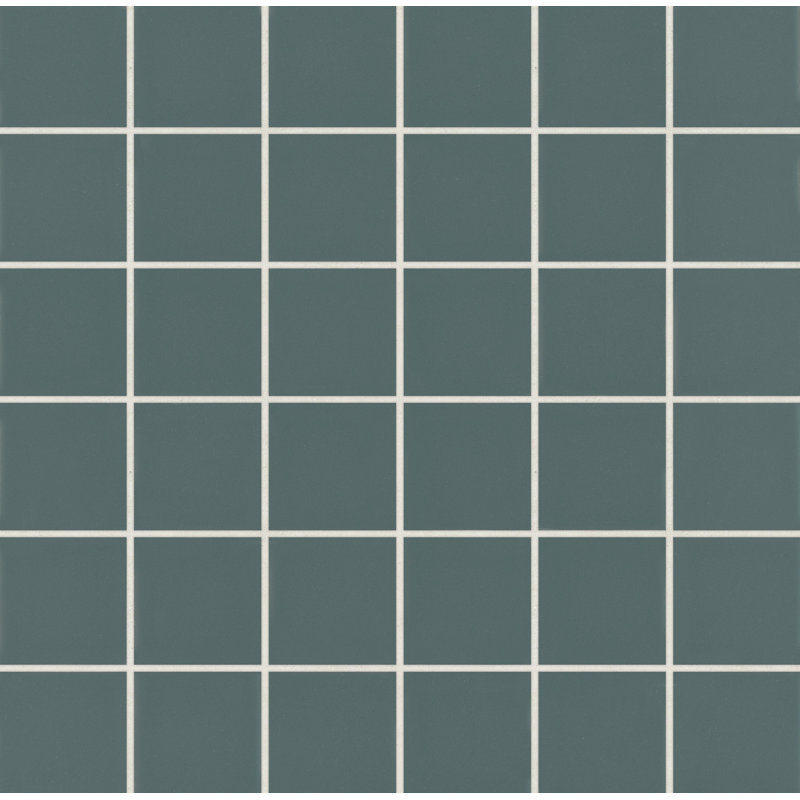 Marin 2" x 2" Square Matte Porcelain Mosaic Tile, Ocean Teal