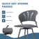 3 Pieces Patio Bar Table And Bar Stool Set