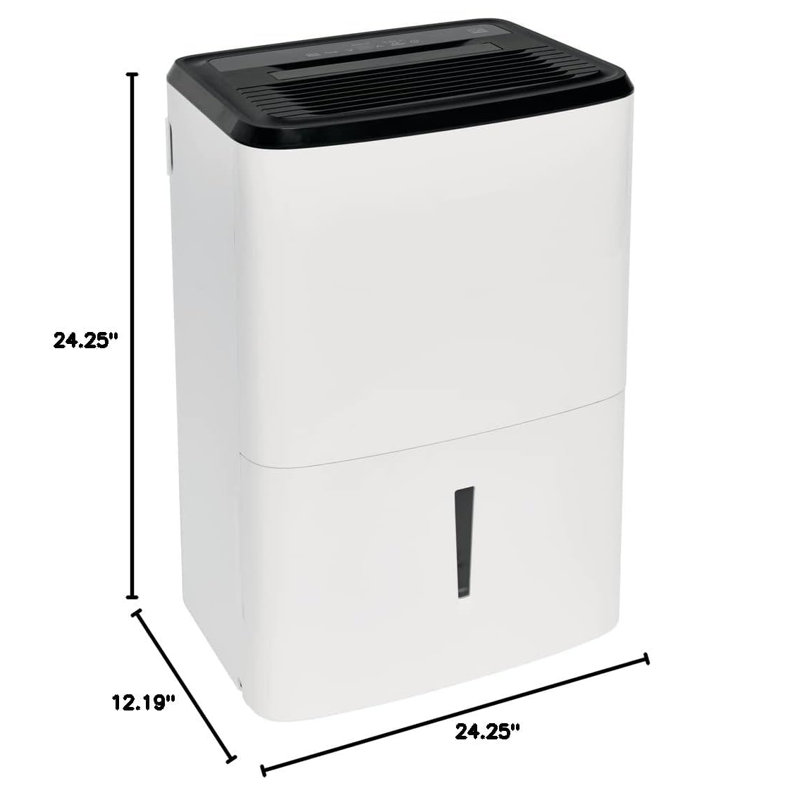 50 Pint Dehumidifier. 4,500 Square Foot Coverage. Ideal For Large Rooms And Basements. 1.7 Gallon Bucket Capacity