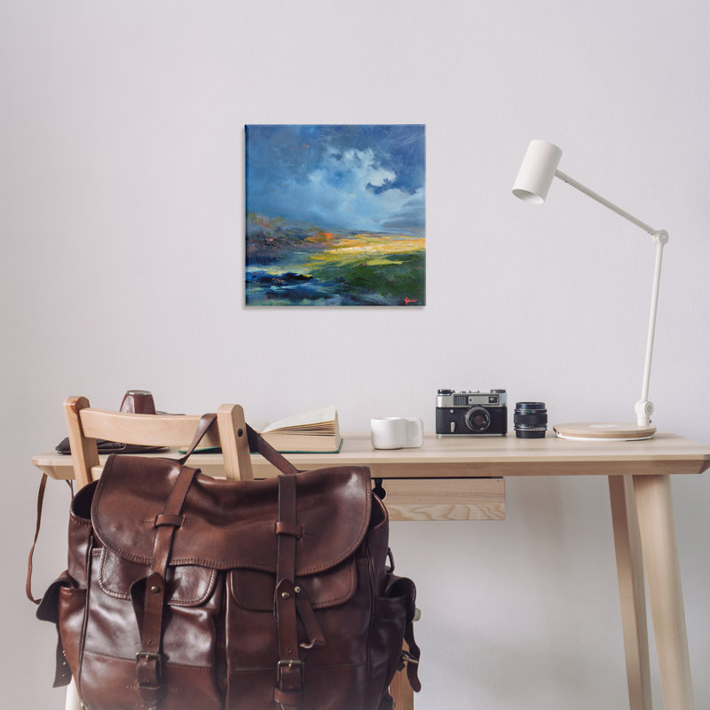 «Stormy Abstract Landscape», art mural sur toile par Patrick Dennis, H 24 po x l 24 po