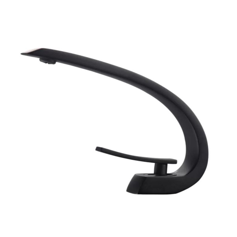 Lavabo de salle de bain rectangulaire encastré en céramique avec robinet et trop-plein, Noir, Noir