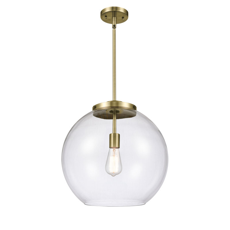 Luminaire sphère suspendu à 1 lumière Ralph, Laiton antique