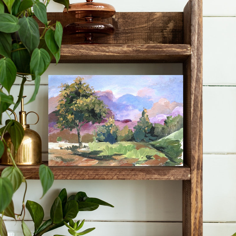 «Pastel Cloudscape Tree Colorful Peaceful Serene Landscape Nature», art mural, H 12 po x l 18 po