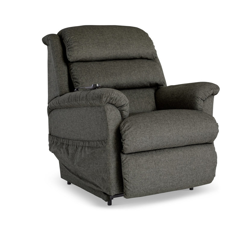 Astor Power Lift Recliner with iClean Fabric and Power Headrest and Lumbar, Gray/Ash