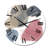 Red Blue and Grey Abstract Elements - Modern Wall Clock-309901931