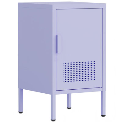 Table de chevet simple à une porte en métal à 2 niveaux pour le rangement de téléphones portables et de livres Table de chevet pour enfants H 24 po x l 13,8 po x P 15 po