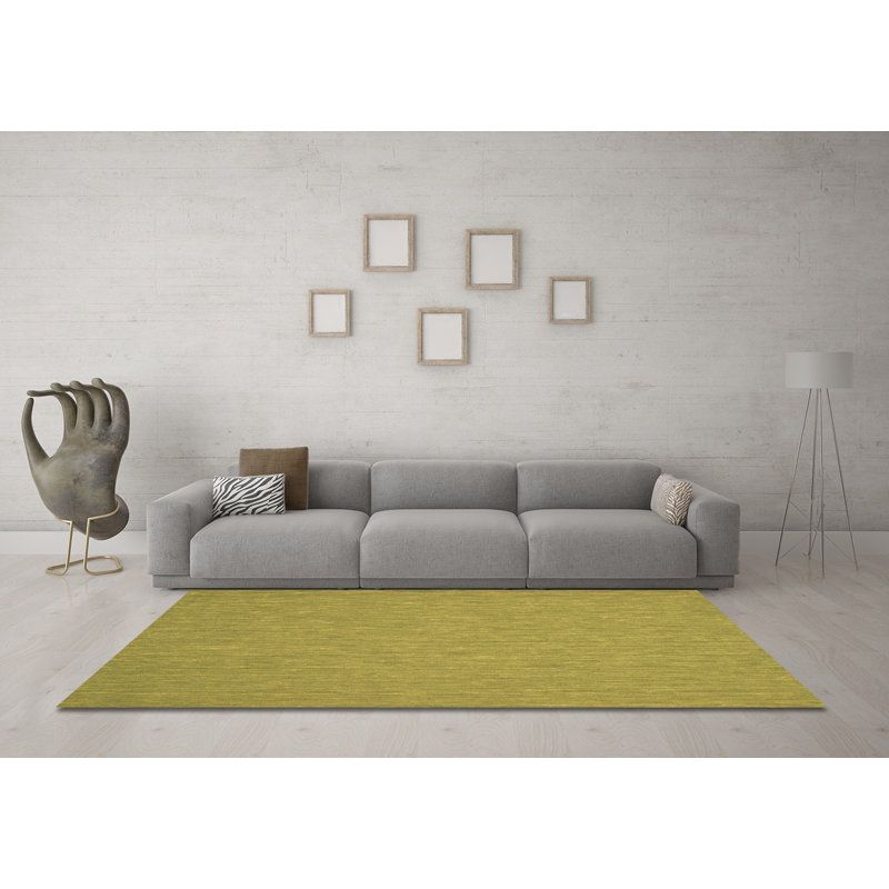Tapis contemporains brun lavable à la machine 236, Carré 4 pi