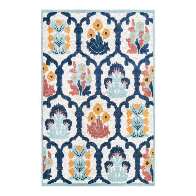 Hartin Indoor/Outdoor Rug Ivory, Rectangle 5'3" x 8'