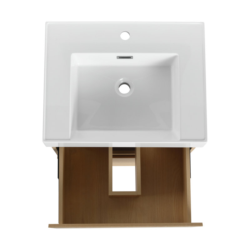Ensemble de meuble-lavabo avec lavabo simple, Chêne, 24"